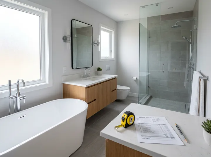 AI receptionist capturing bathroom remodel quote details